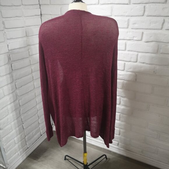 American Eagle Outfitters Ladies Size XL Burgundy Lightweight Open Cardigan - Picture 2 of 11